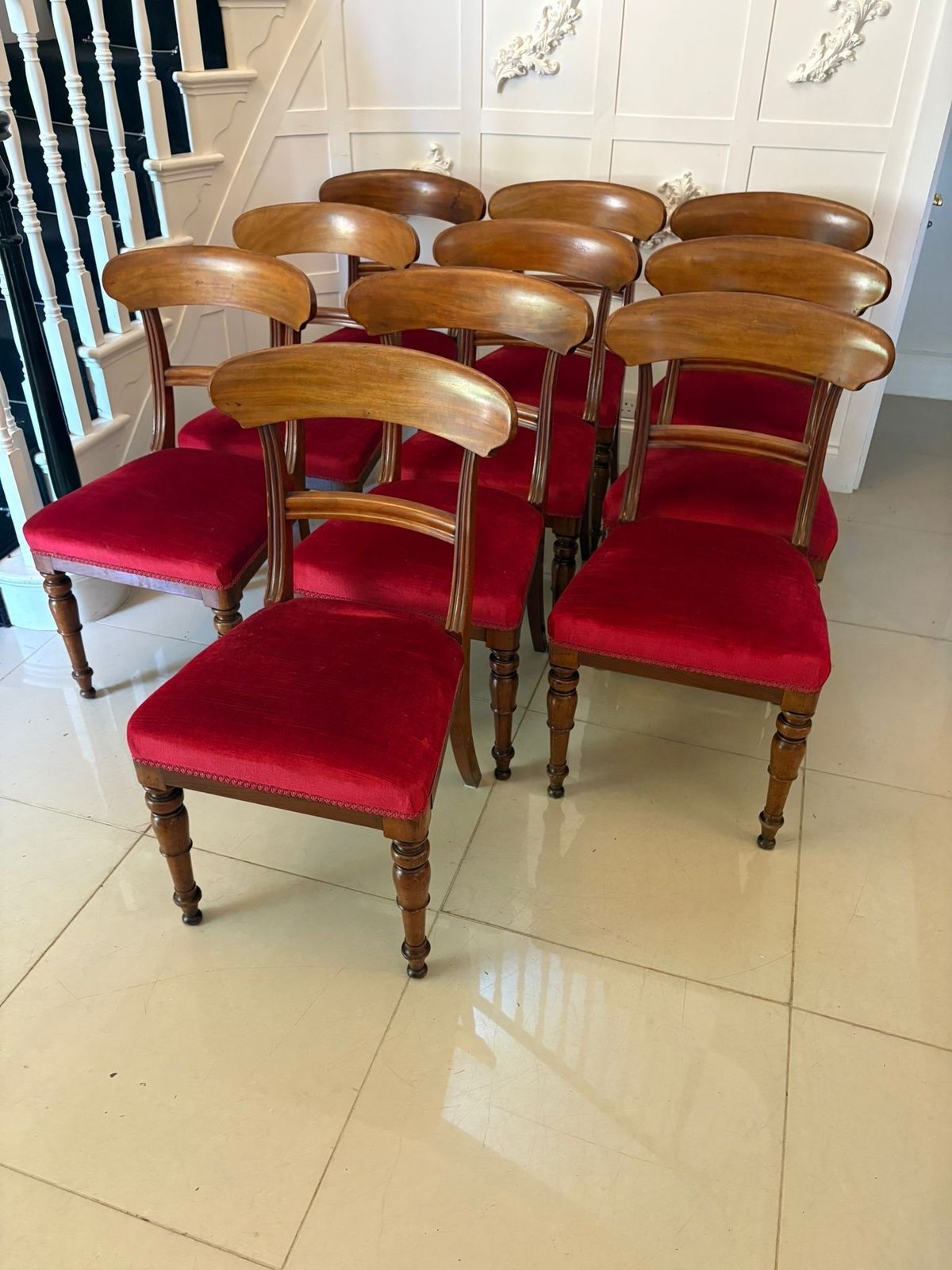 Set Of 10 Antique 19th Century Quality Mahogany Dining Chairs By Holland And Sons