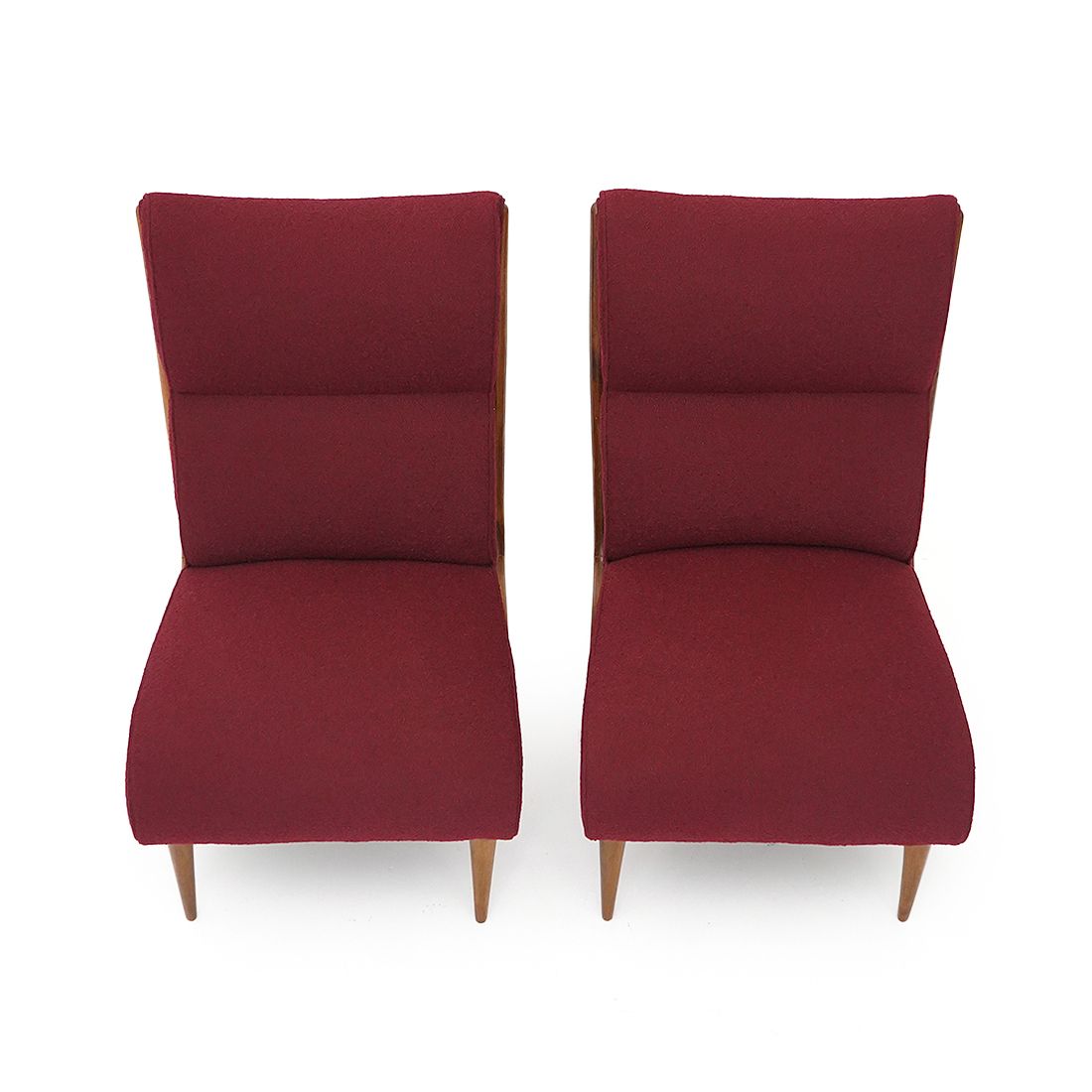 Pair Of Wooden And Bouclé Armchairs, 1940s photo 3750.0