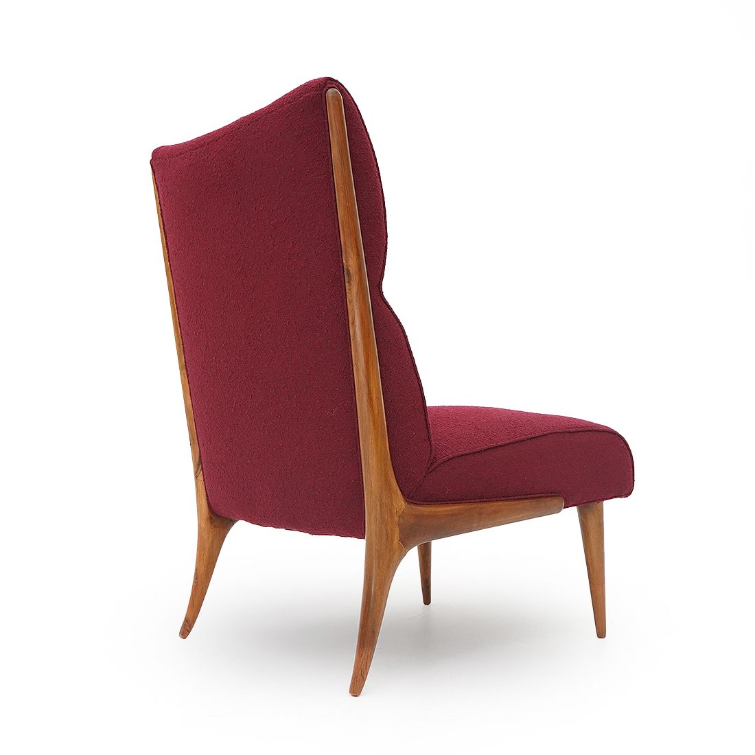 Pair Of Wooden And Bouclé Armchairs, 1940s photo buy