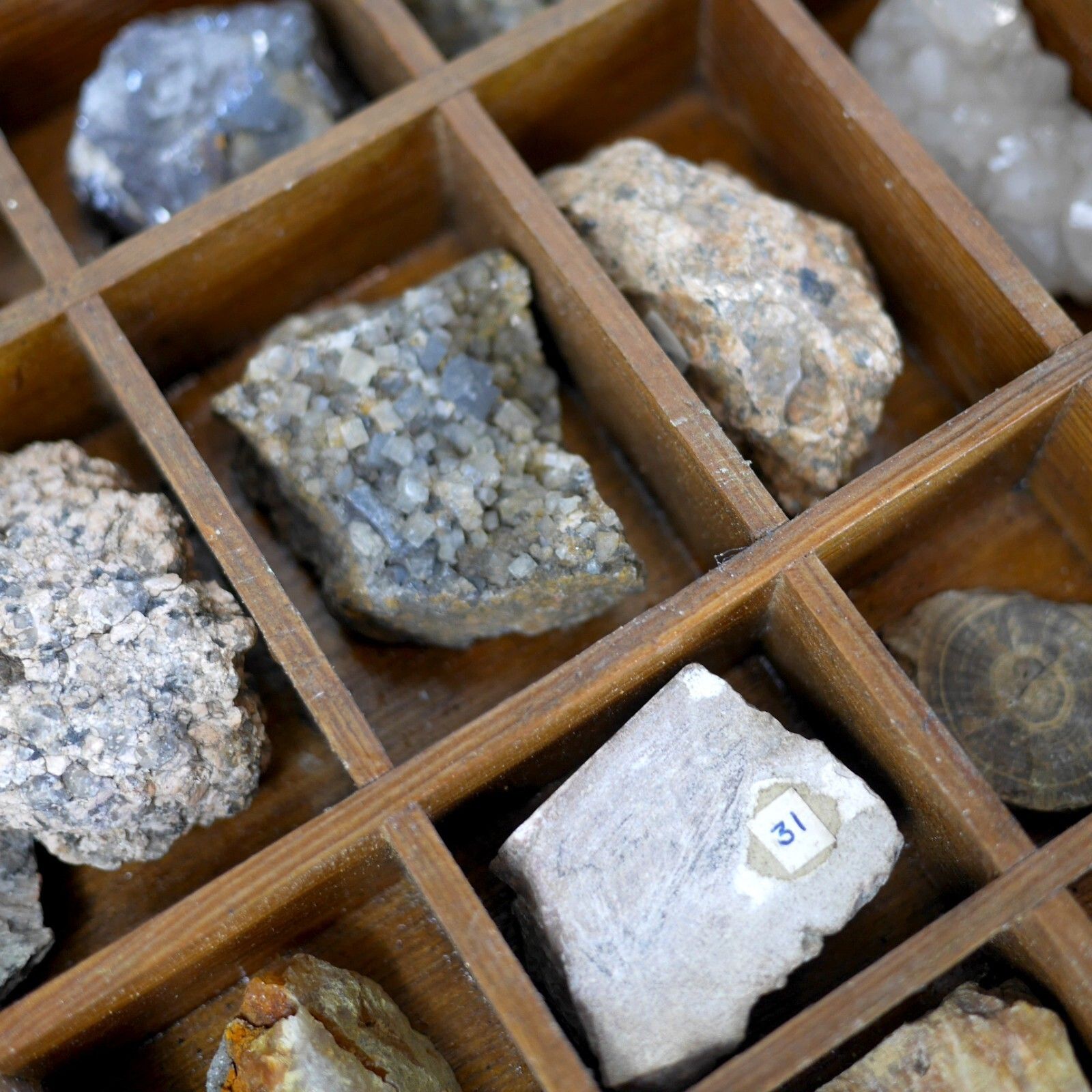 Vintage Collection Rocks Geodes Minerals Stones Crystals Wood Tray #102915 photo Home Decor