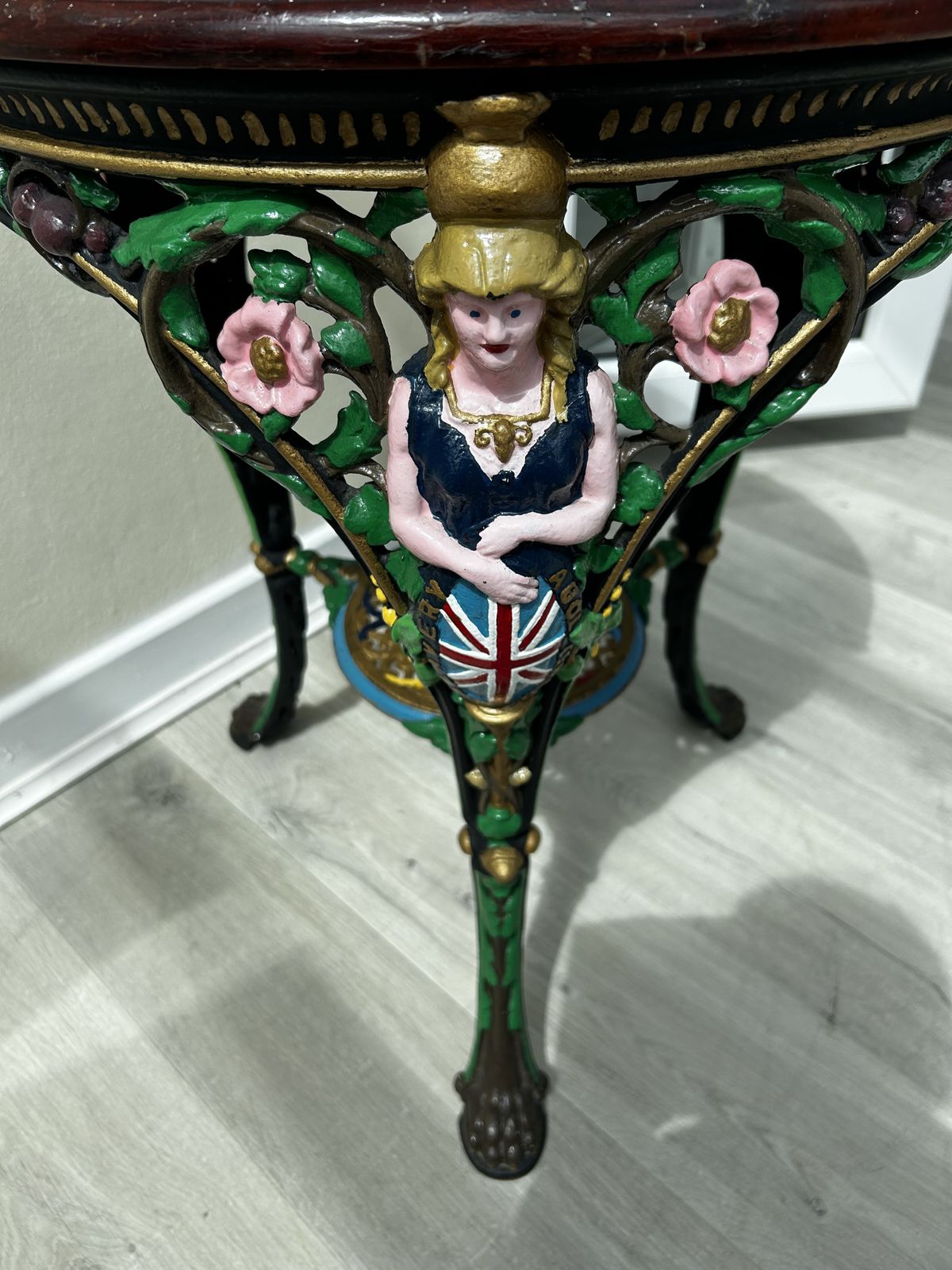 Britannia Abolish Slavery Cast Iron Victorian Pub Table photo furniture