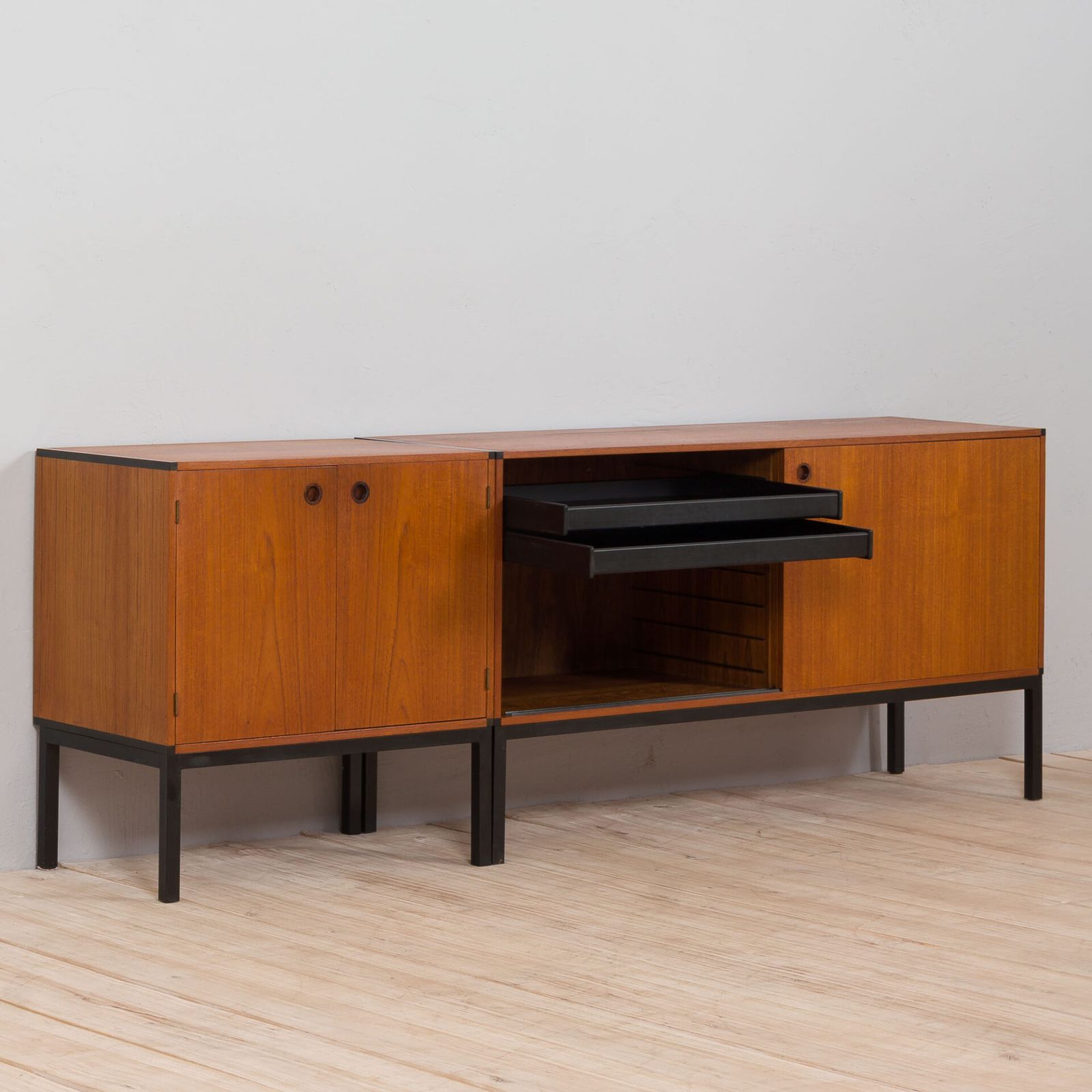 photo for sale Set Of 2 Teak Credenzas By Aksel Kjersgaard Danish Sideboard, 1960s