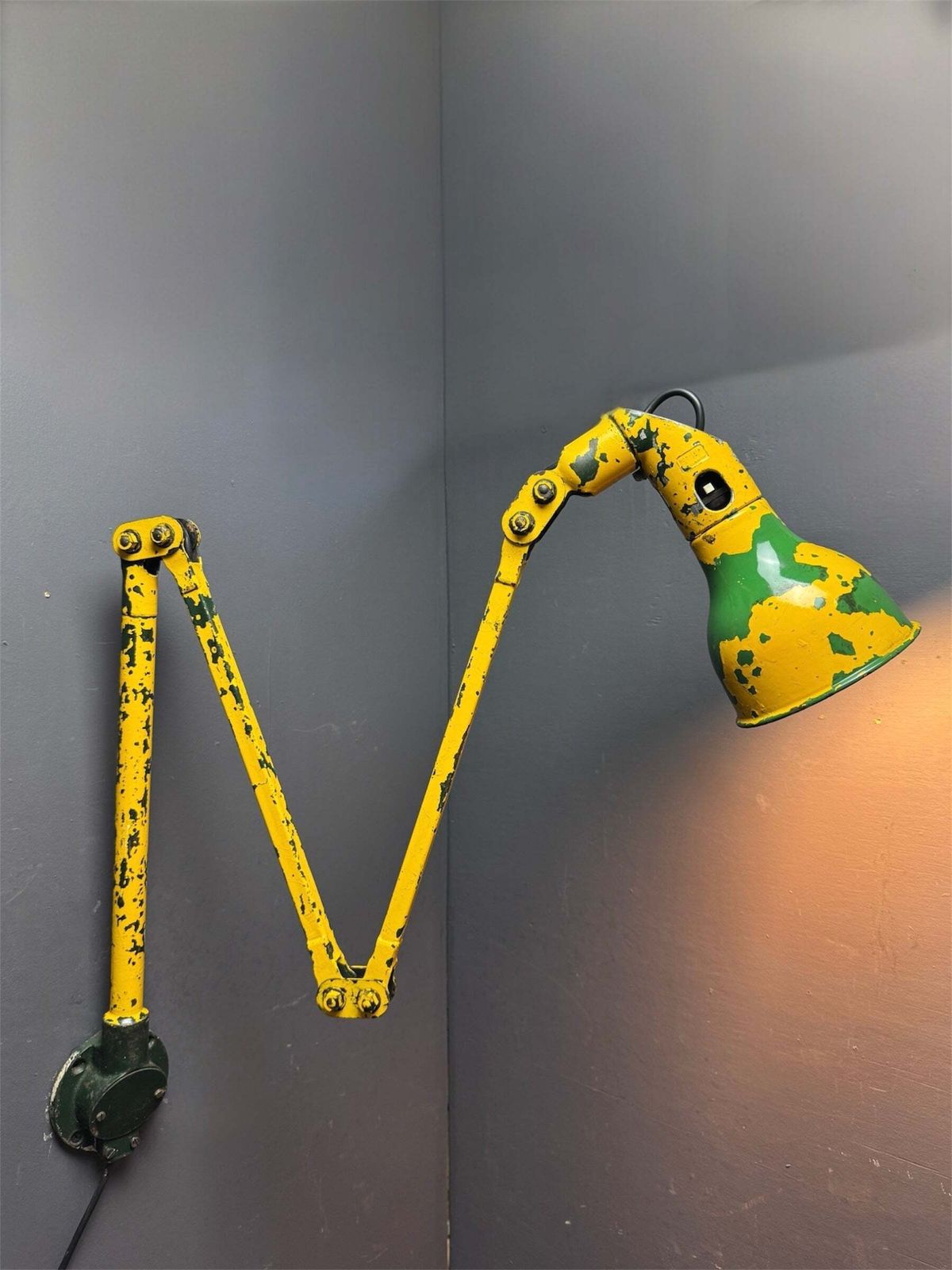 Large 1930s Industrial Wall Lamp By Mek Elek London photo vinterior