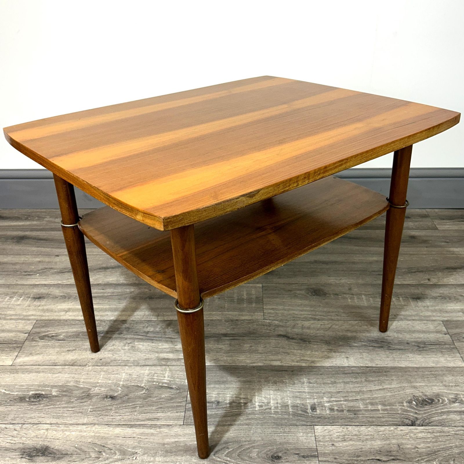 Stunning Mid Century Two Toned Teak Coffee Table With Magazine Shelf 50's/60's photo for sale