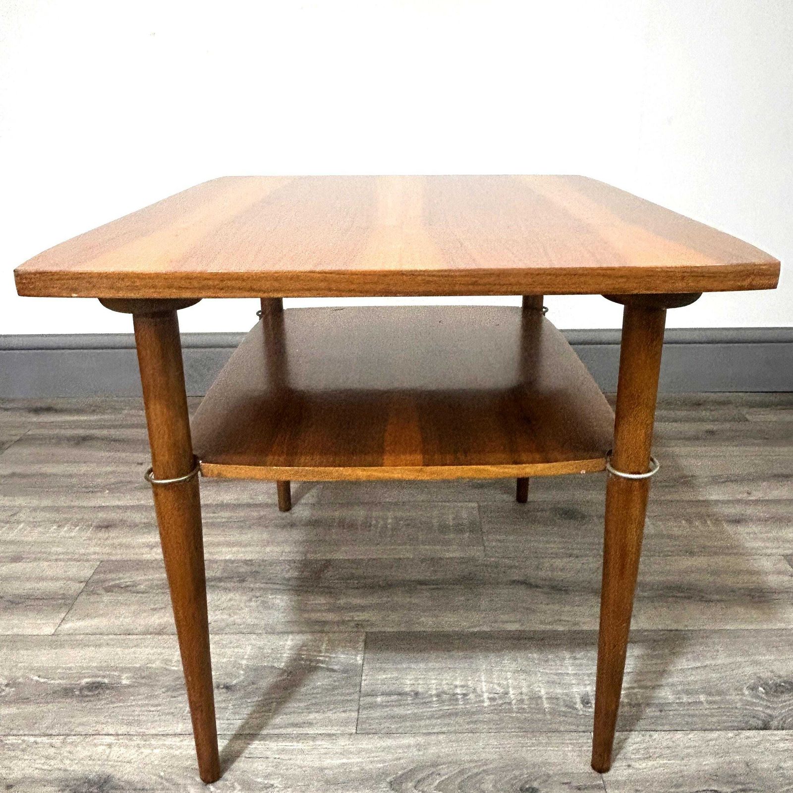 Stunning Mid Century Two Toned Teak Coffee Table With Magazine Shelf 50's/60's photo vintage