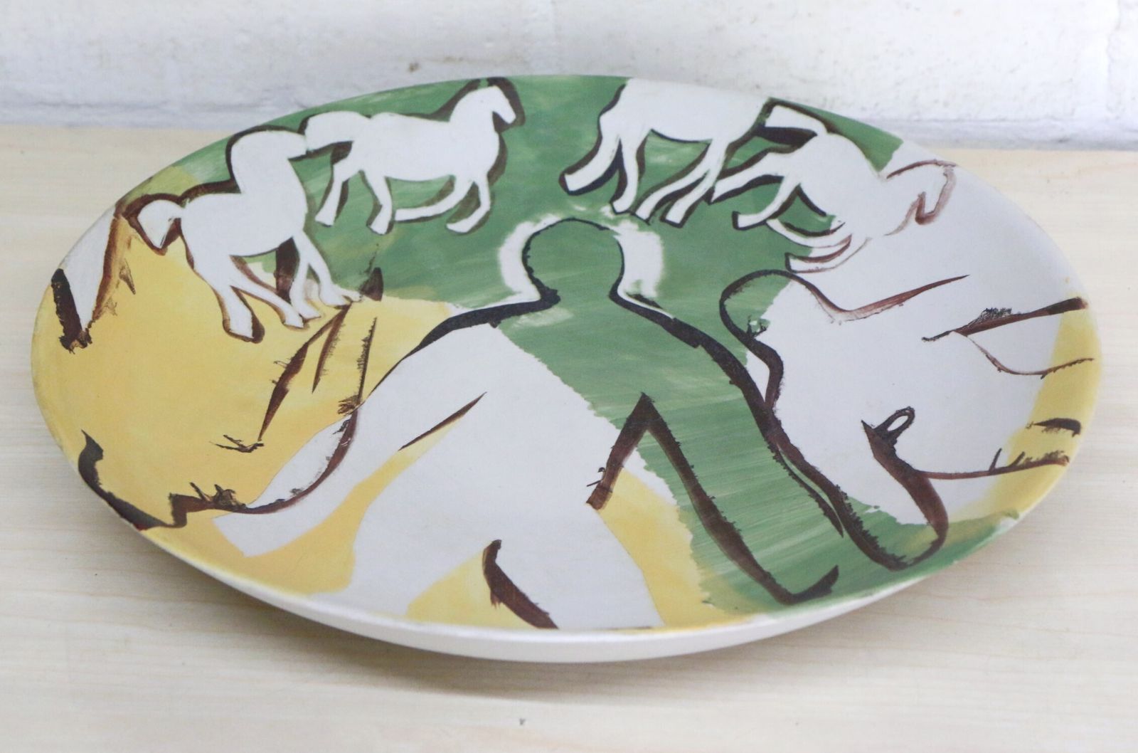 Large Shallow Ceramic Bowl Mid Century Modern Abstract Decorations By Torquil Pottery Highly Decorative One Off photo Home Decor