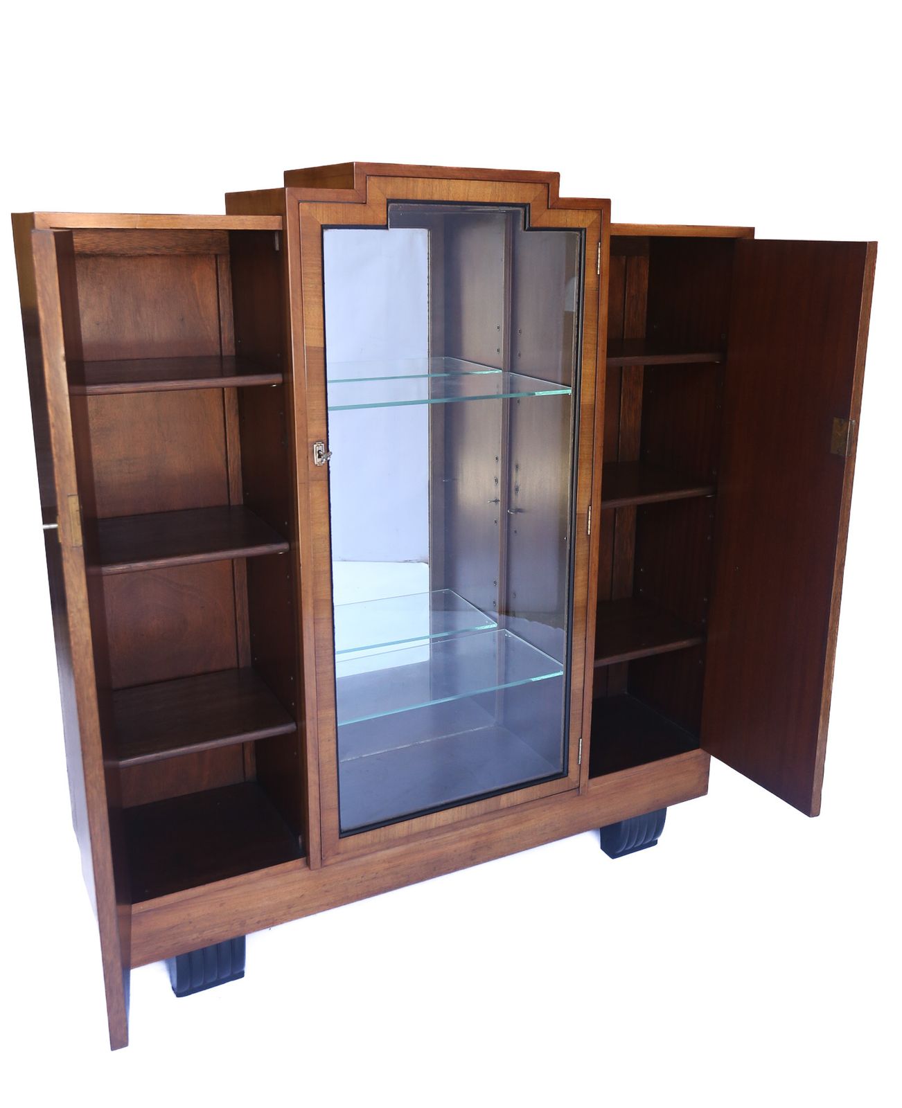 Art Deco Walnut Display Cabinet Circa 1930s photo furniture