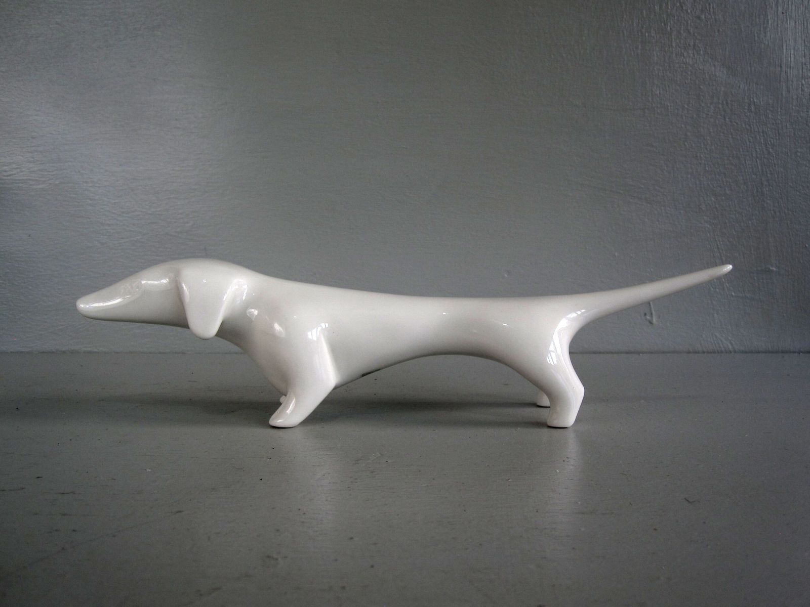 Sgrafo Modern Rare German Porcelain Dachshund Dog Figurine photo Art
