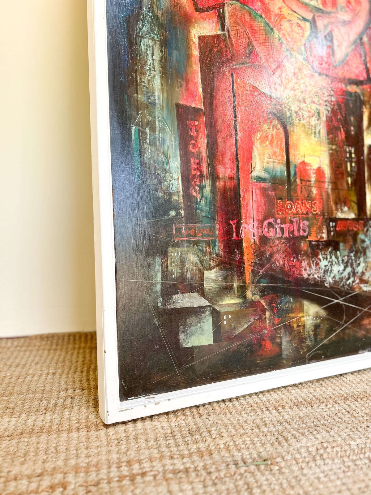 1964 Original Oil Painting By A.R. Harrison | Pop Art With Abstract & Pin Up Elements photo for sale