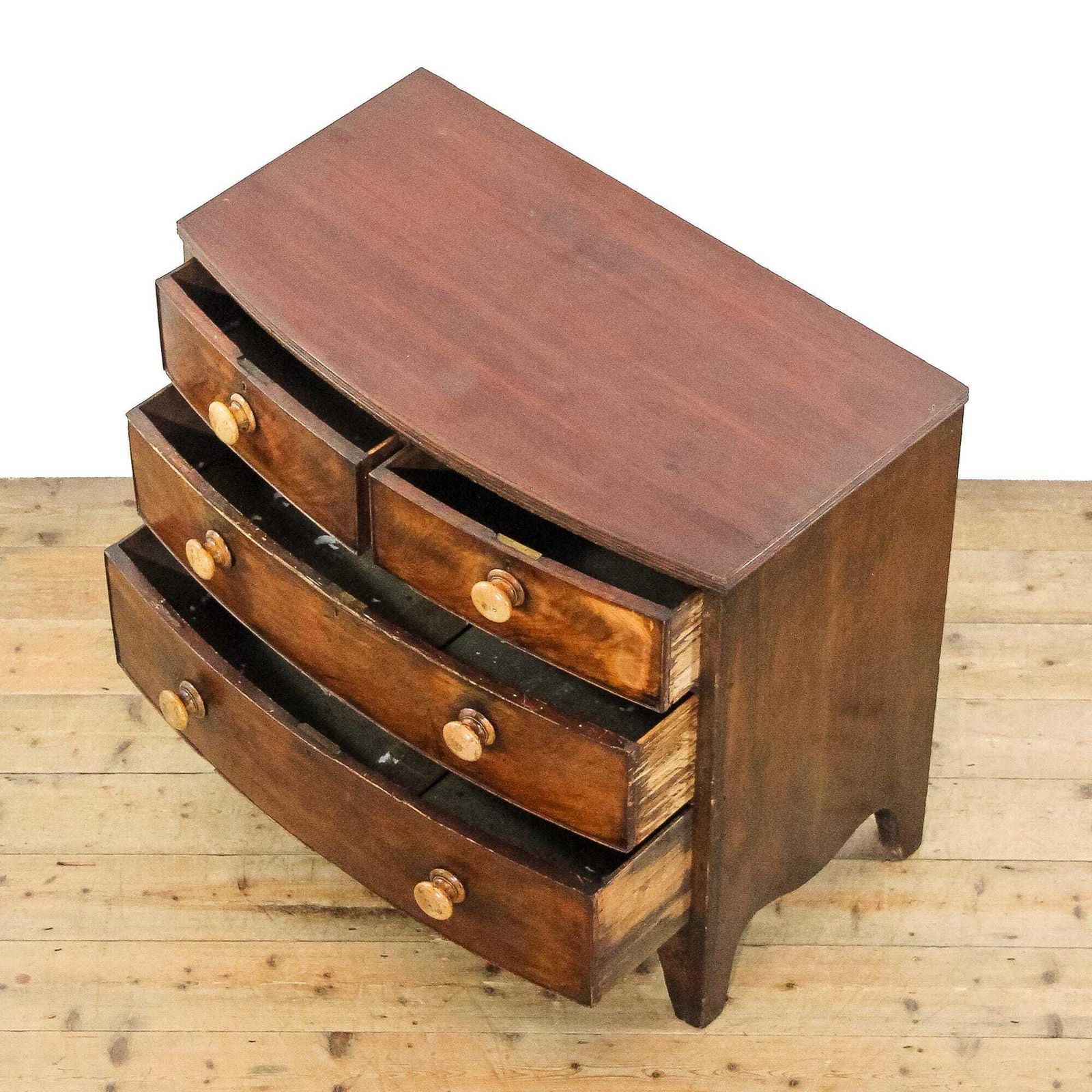 Antique 19th Century Mahogany Bow Front Chest Of Drawers | Antique Storage | Bedroom Drawers | Antique Chest Of Drawer (M 6060) photo vinterior