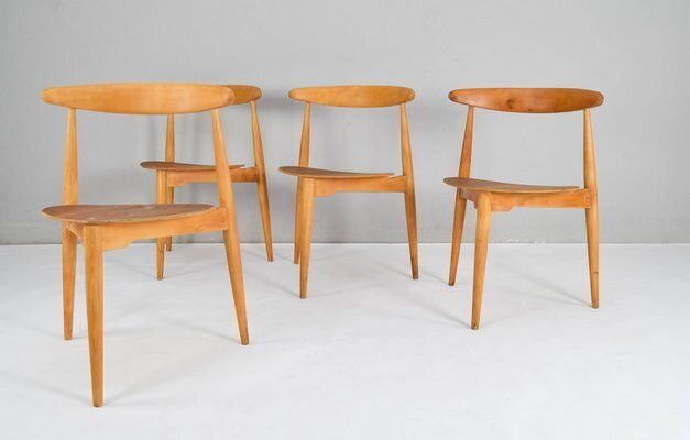 Fh4103 Heart Dining Chairs By Hans Wegner For Fritz Hansen, Denmark, 1950s, Set Of 4 photo furniture