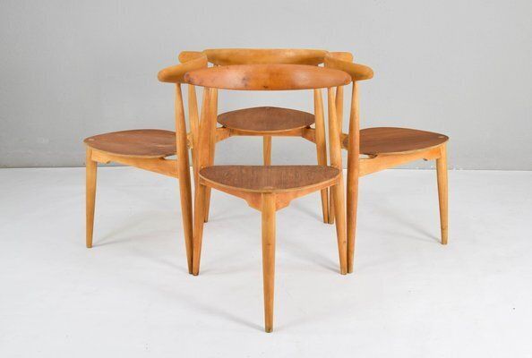 Fh4103 Heart Dining Chairs By Hans Wegner For Fritz Hansen, Denmark, 1950s, Set Of 4 photo Furniture