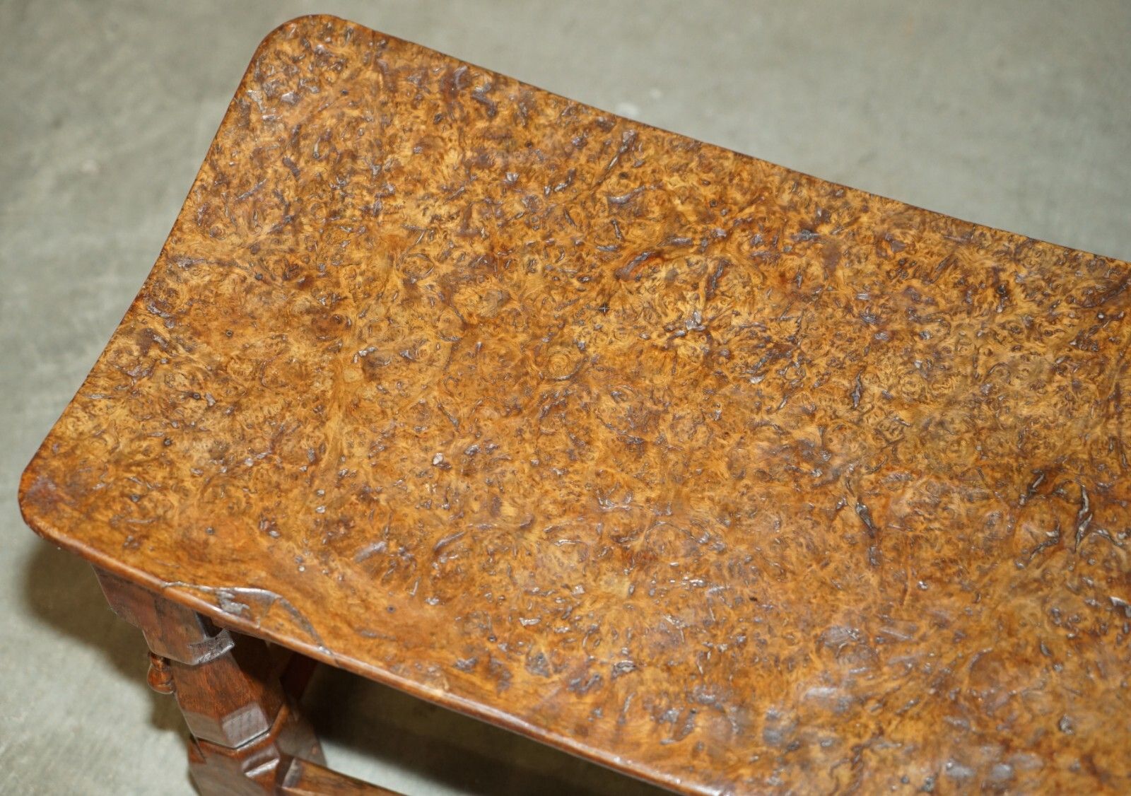 Important 1930's Burr Oak Robert Mouseman Thompson Stool With Period Curved Top photo 5950.0