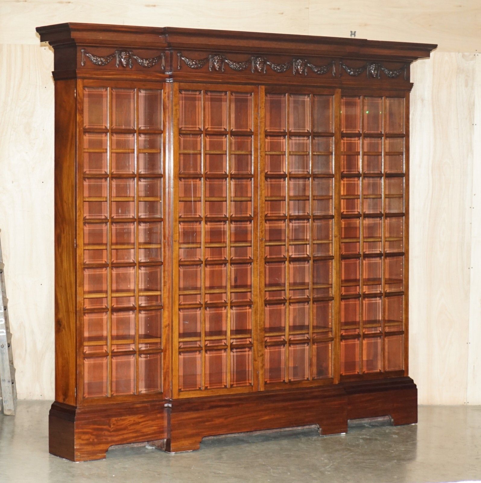 Monumental 2.4 Meter Tall Antique Victorian Mahogany Glazed Library Bookcase photo furniture