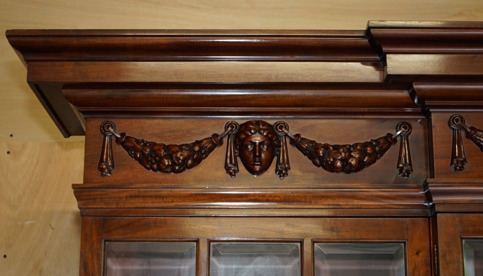 Monumental 2.4 Meter Tall Antique Victorian Mahogany Glazed Library Bookcase photo Furniture