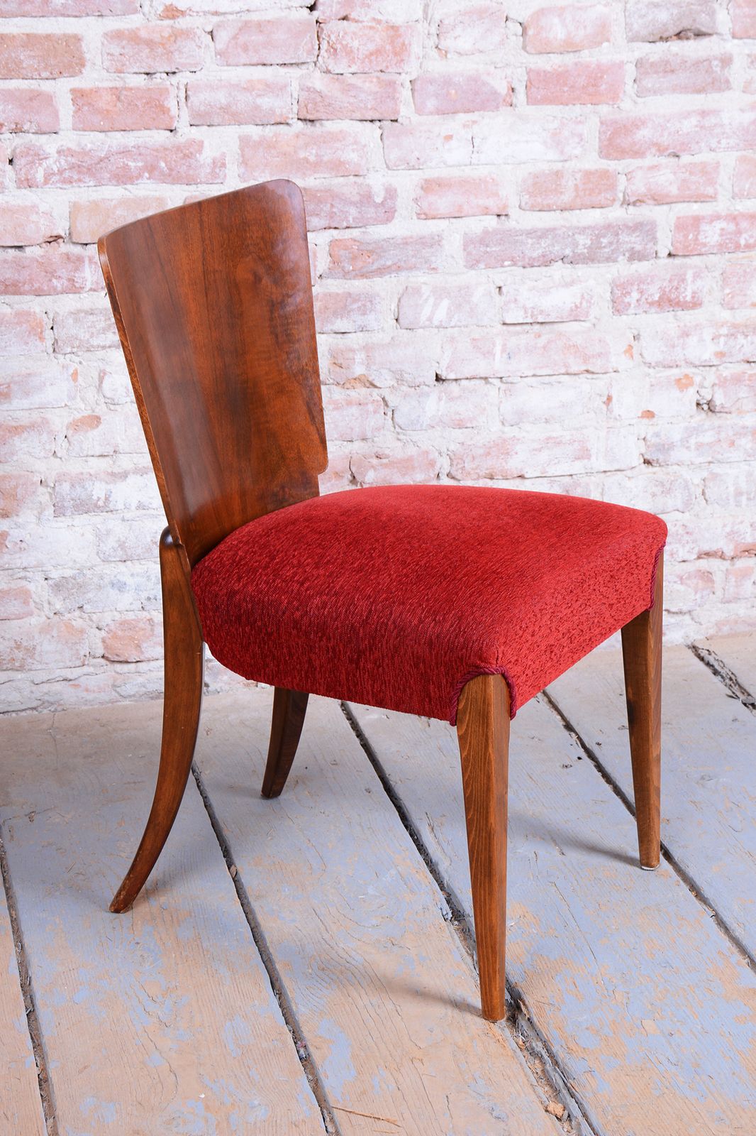Set Of 4 Original Art Deco Chairs, J. Halabala, Up Zavody, Walnut, Czech, 1940s photo Furniture