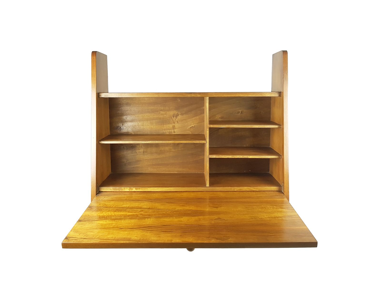 Mid Century Modern Wooden Drop Off Wall Secretary Attributed To Marcel Gascoin, 1950s photo Furniture
