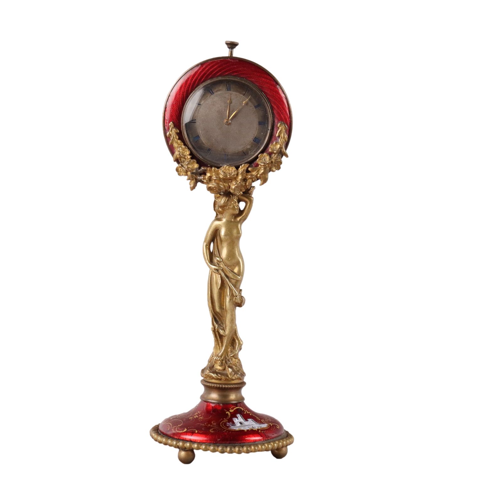 Antique Clock Bronze Decorations France XX Century