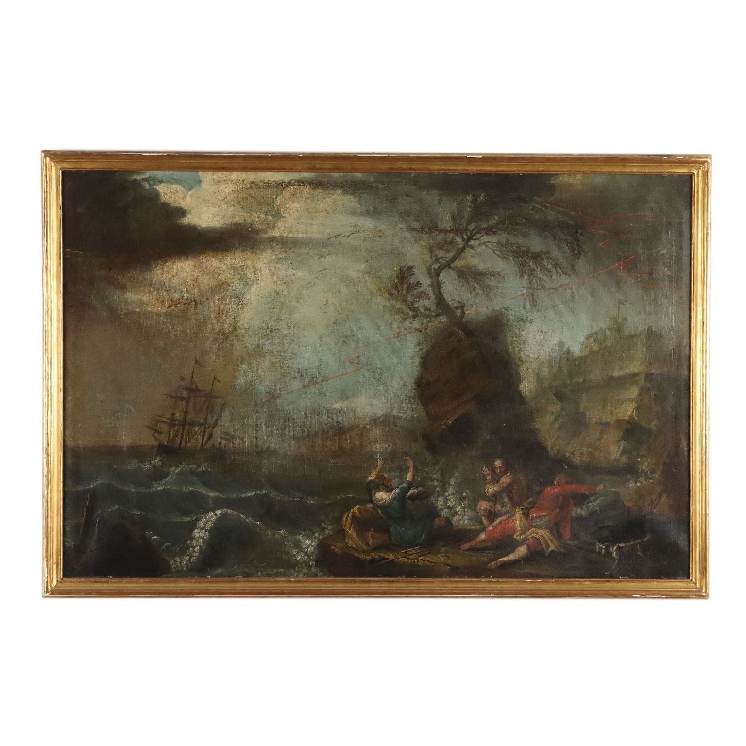 Antique Painting Oil On Canvas French School XVIII Century