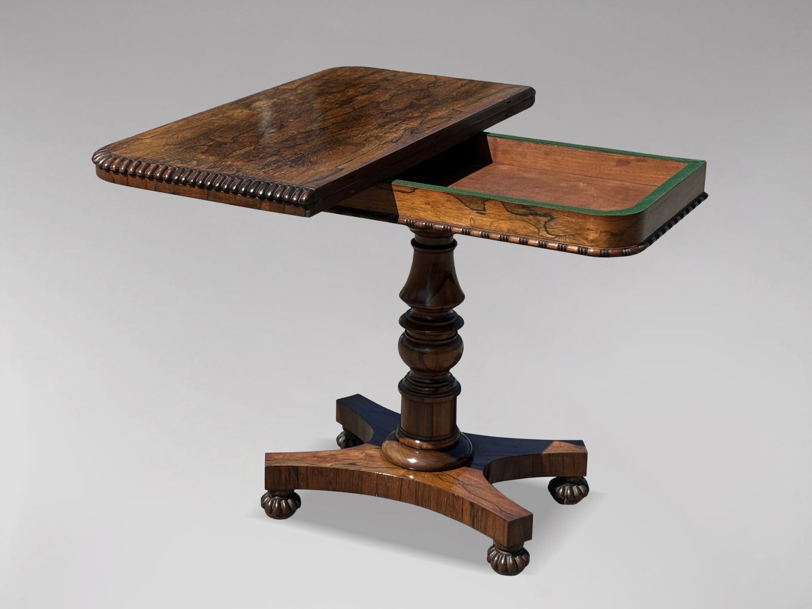 19th Century William IV Period Rosewood Fold Over Card Table photo for sale
