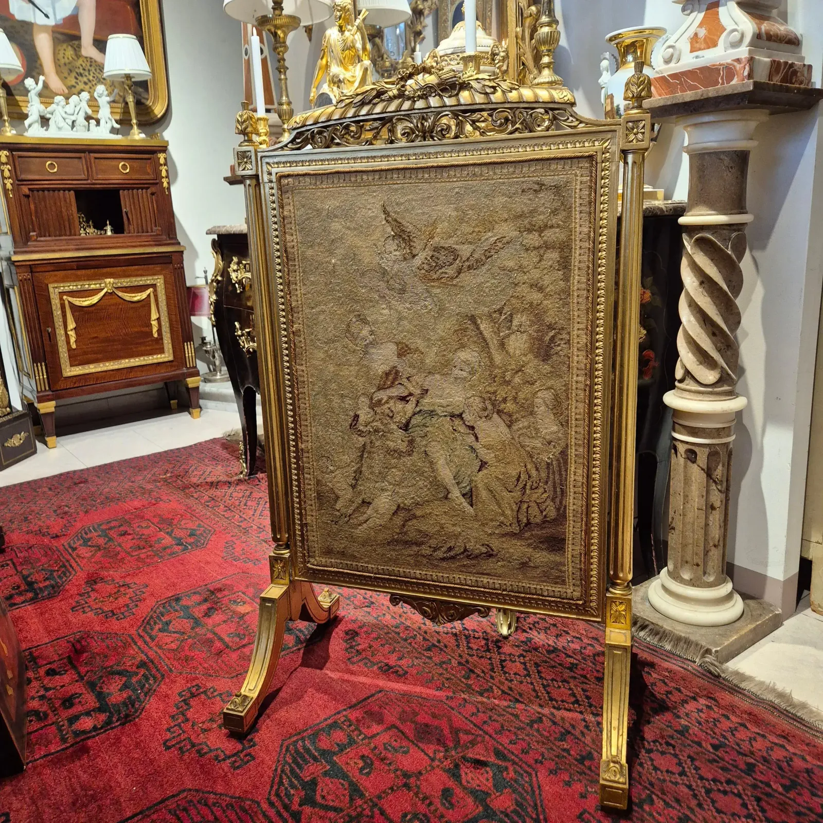 Louis XV Style Gilded Wood Firescreen, 19th Century photo for sale