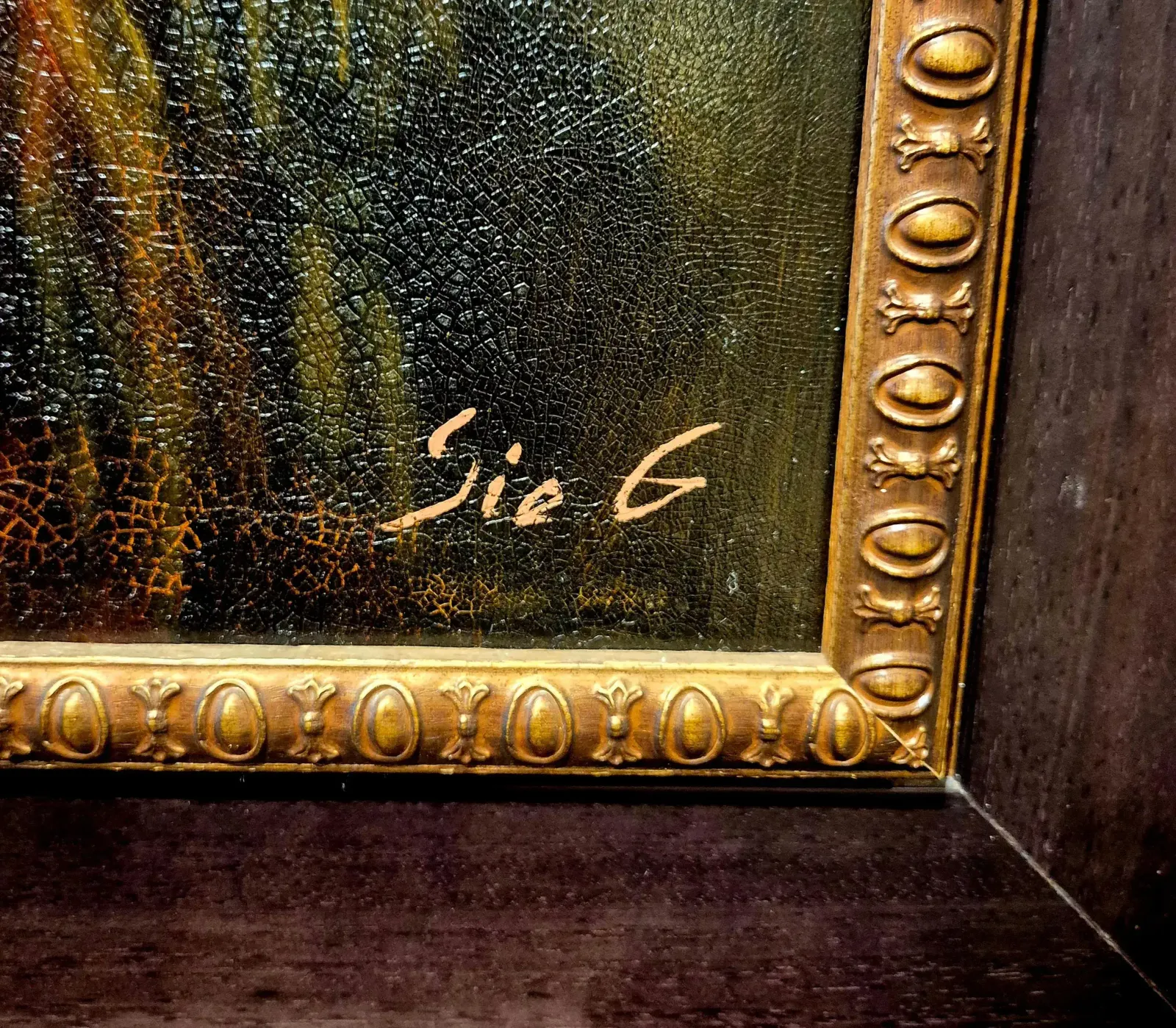 Art Still Life With Porcelain And Black Grapes Signed By Artist Sie G, 1997 photo