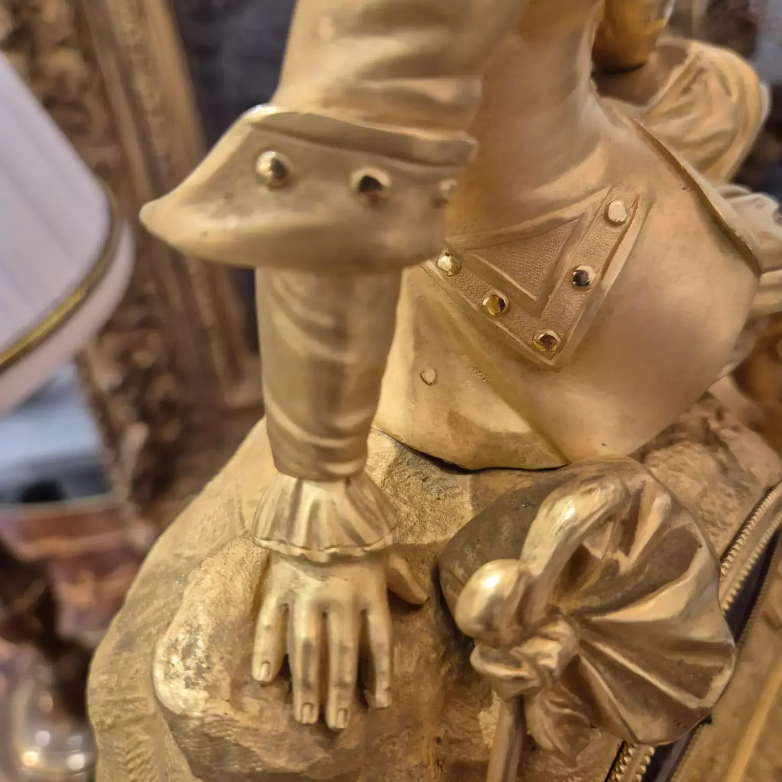 19th Century Charles X Clock With A Statue Of A Romantic Young Nobleman. photo 1714.0