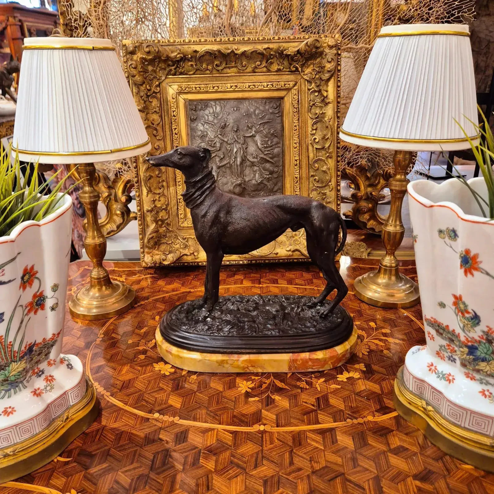 19th Century Statue Of A Greyhound In Bronze, In The Style Of Pierre Jules Mêne photo furniture