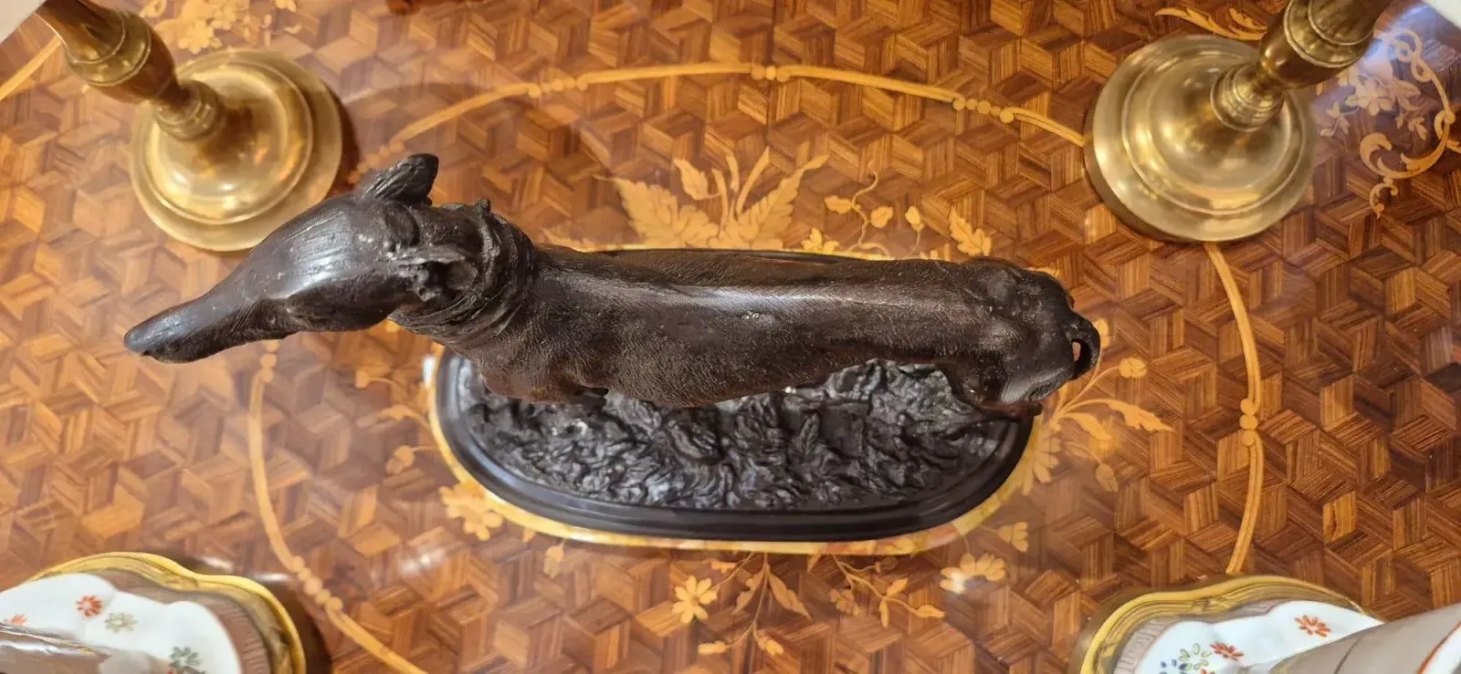 photo vinterior 19th Century Statue Of A Greyhound In Bronze, In The Style Of Pierre Jules Mêne