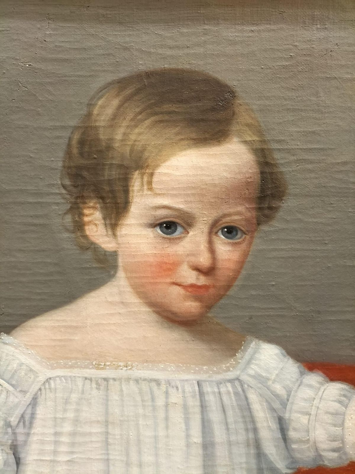 18th Century Oil Painting Of Child With Tambourine Walking On A Panthera photo vintage
