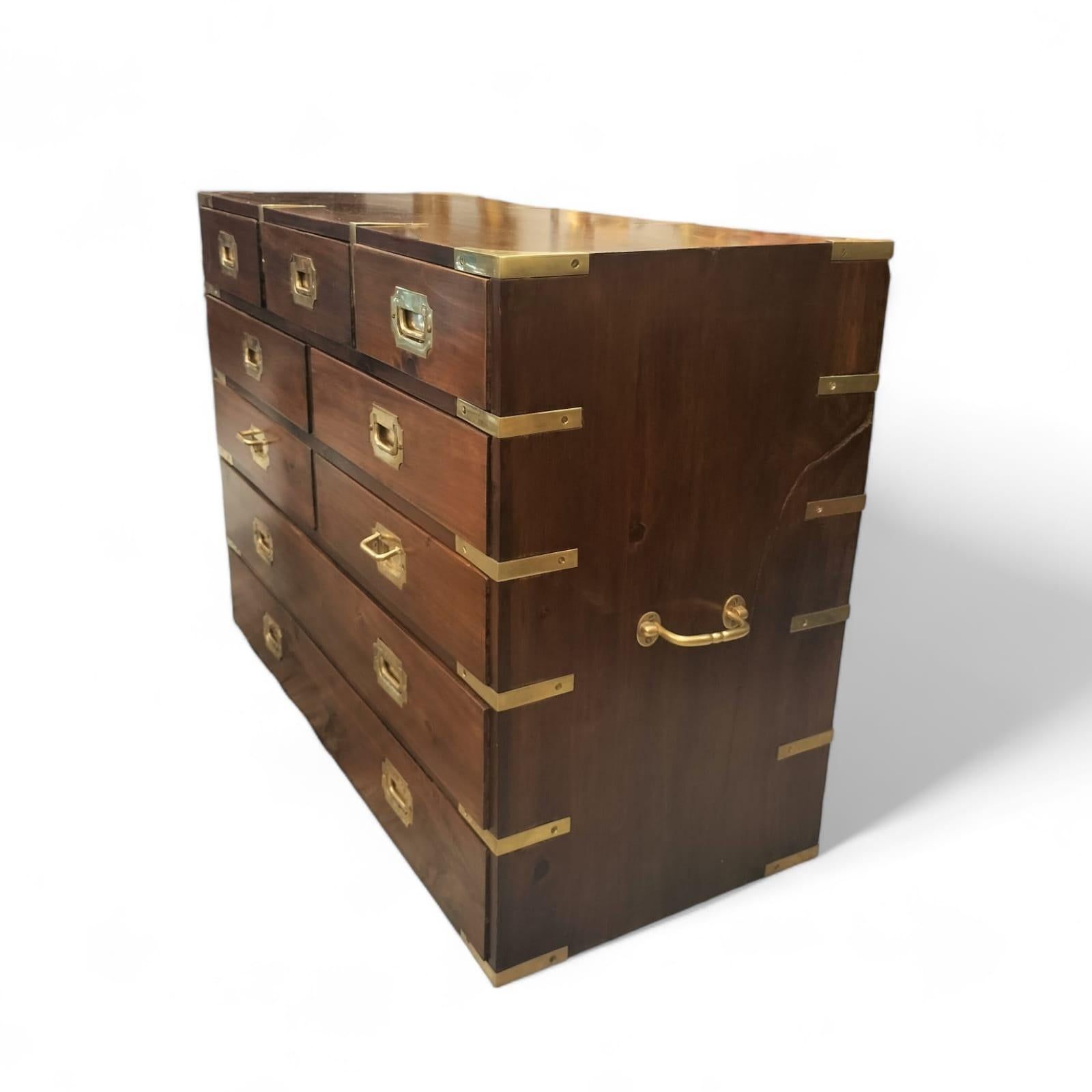 19th Century English Campaign Marine Chest Of Drawers In Mahogany photo 2024.0