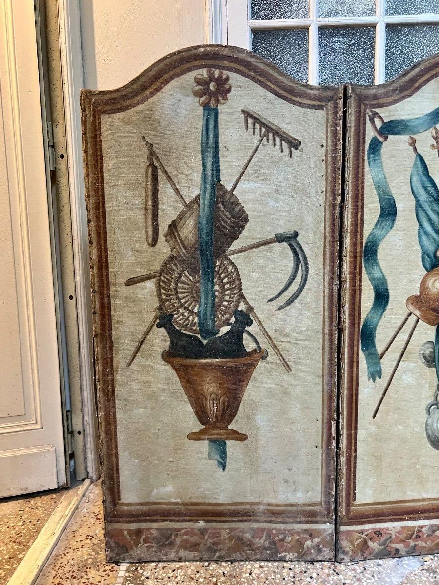 Home Decor 18th Century French Antique Paravent Screen With Three Leaves photo