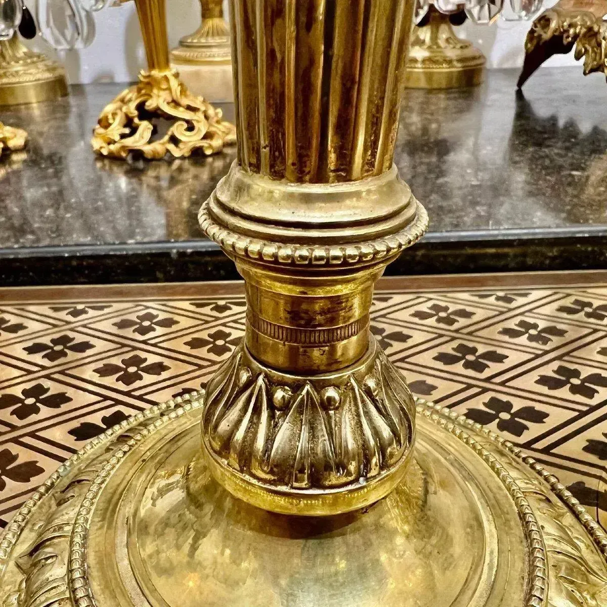Pair Of Gilt Bronze Candlesticks From The Bourbon Restoration Period photo furniture