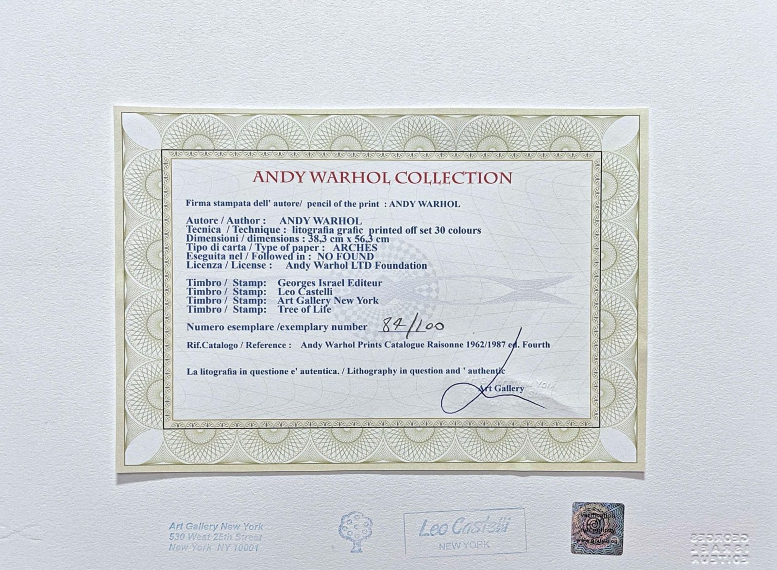 Andy Warhol “Moonwalk” Signed, Limited Edition Of 100, 38 X 56 Cm, Edition Leo Castelli #Warhol  #Popart photo 420.0