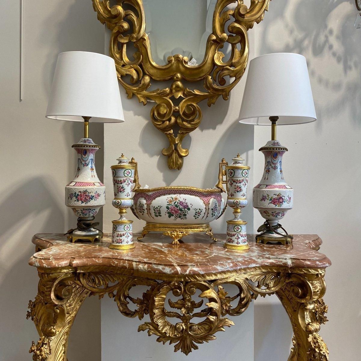 19th Century Louis XV Gilt Wood Console Table With Marble Top photo vintage