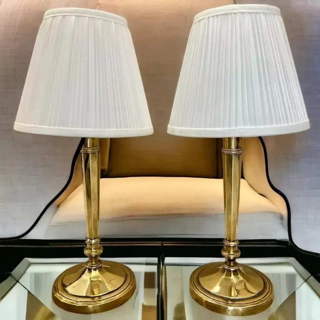 Early 19th Century Pair Of Louis XVI Directoire Style Candlestick Lamps photo vinterior