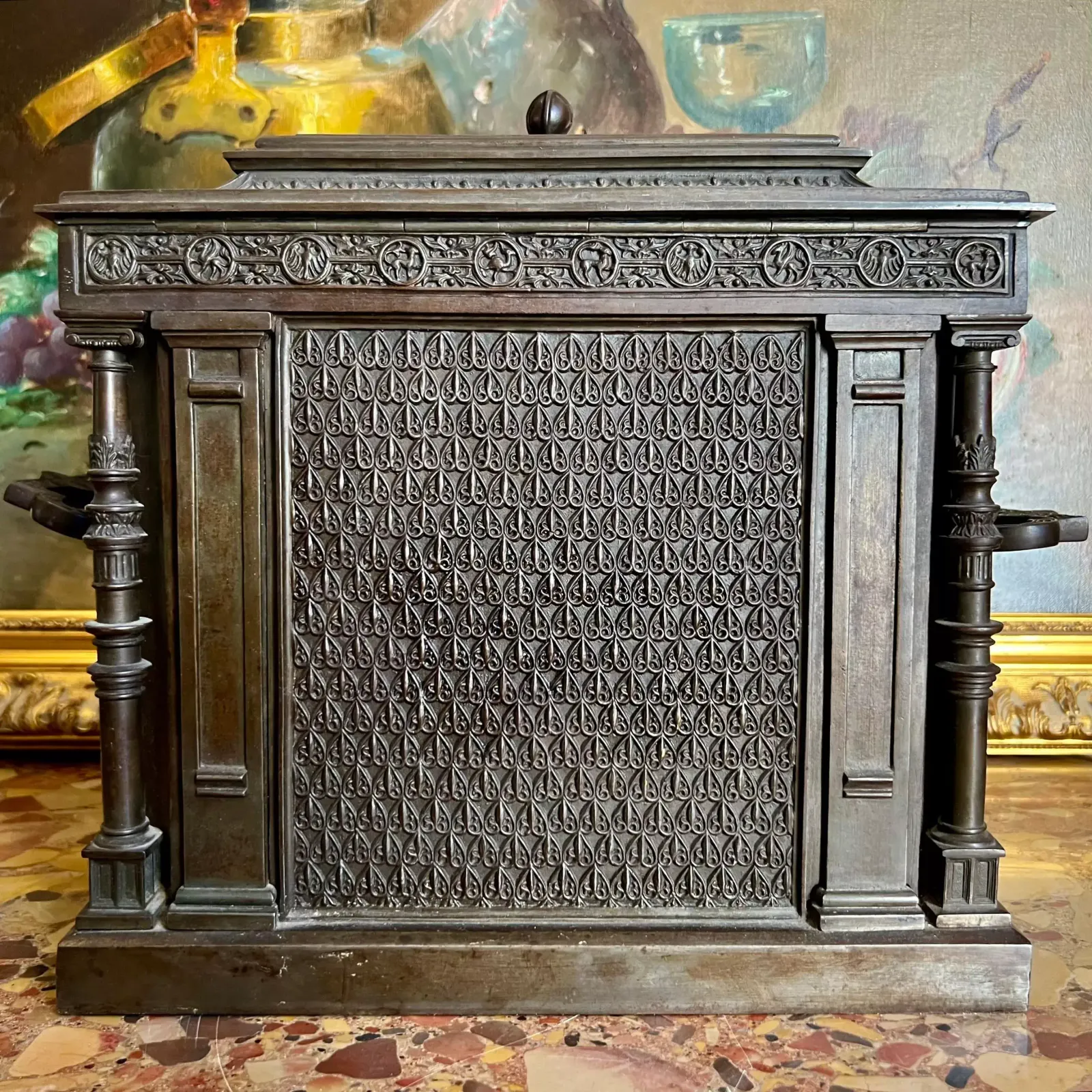 photo for sale Bronze Jewelry Chest In Neo Gothic Style From The Napoleon III Period