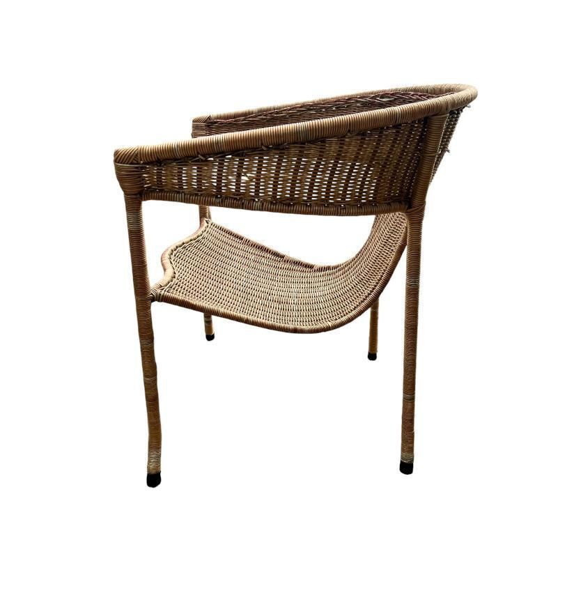 photo furniture Mid Century Modern Pair Of Wicker Armchairs By Francis Mair