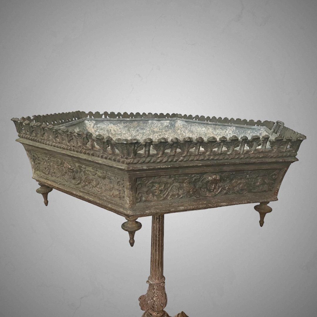 19th Century Large Hexagonal Bronze Jardiniere In The Style Of Victor Paillard photo furniture