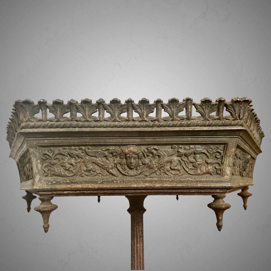photo furniture 19th Century Large Hexagonal Bronze Jardiniere In The Style Of Victor Paillard
