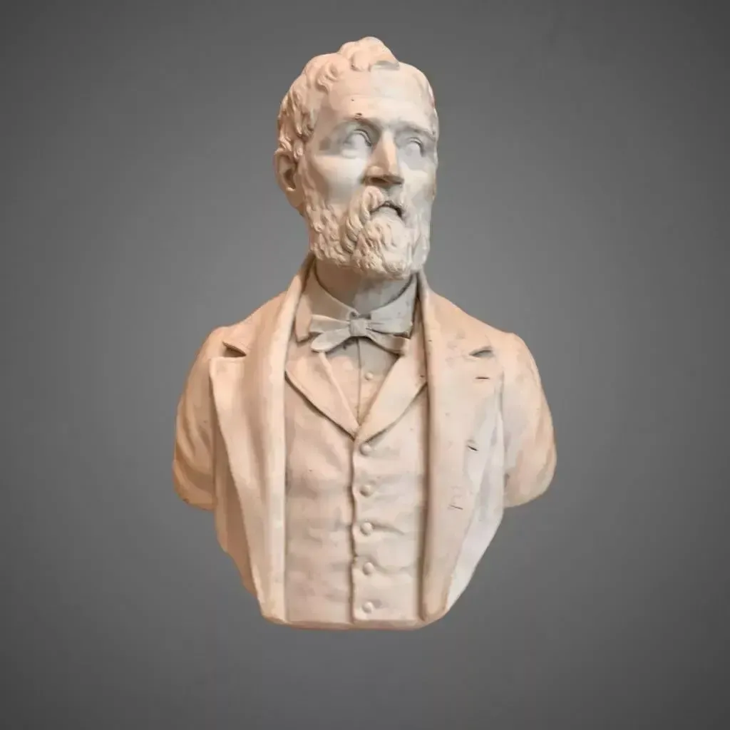 19th Century Bust Of An Aristocrat In Marble By Joseph Vallet (1841 1920) photo Art