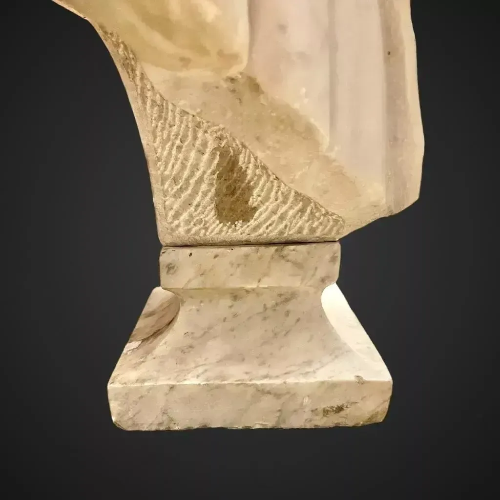 19th Century Bust Of An Aristocrat In Marble By Joseph Vallet (1841 1920) photo vintage