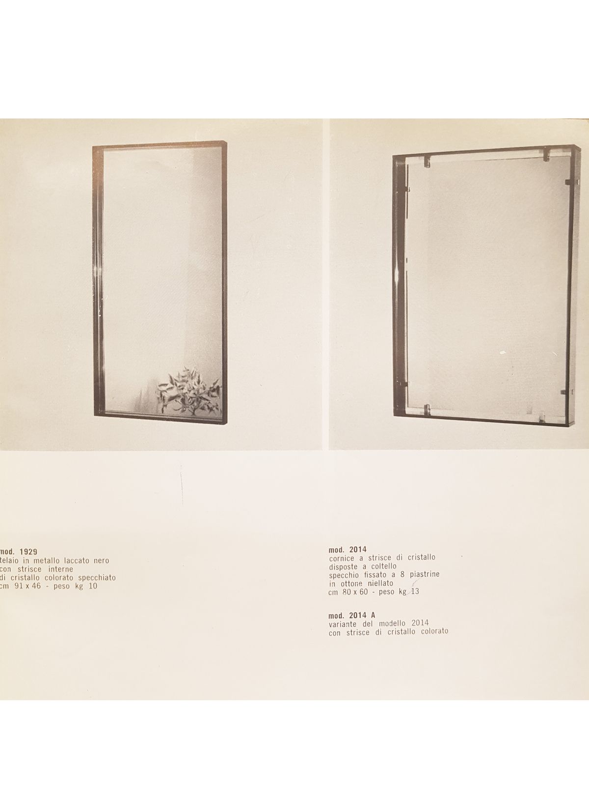 3200.0 Rare Light Blue Glass Wall Mirror Mod.2014 By Fontana Arte, 1963 photo