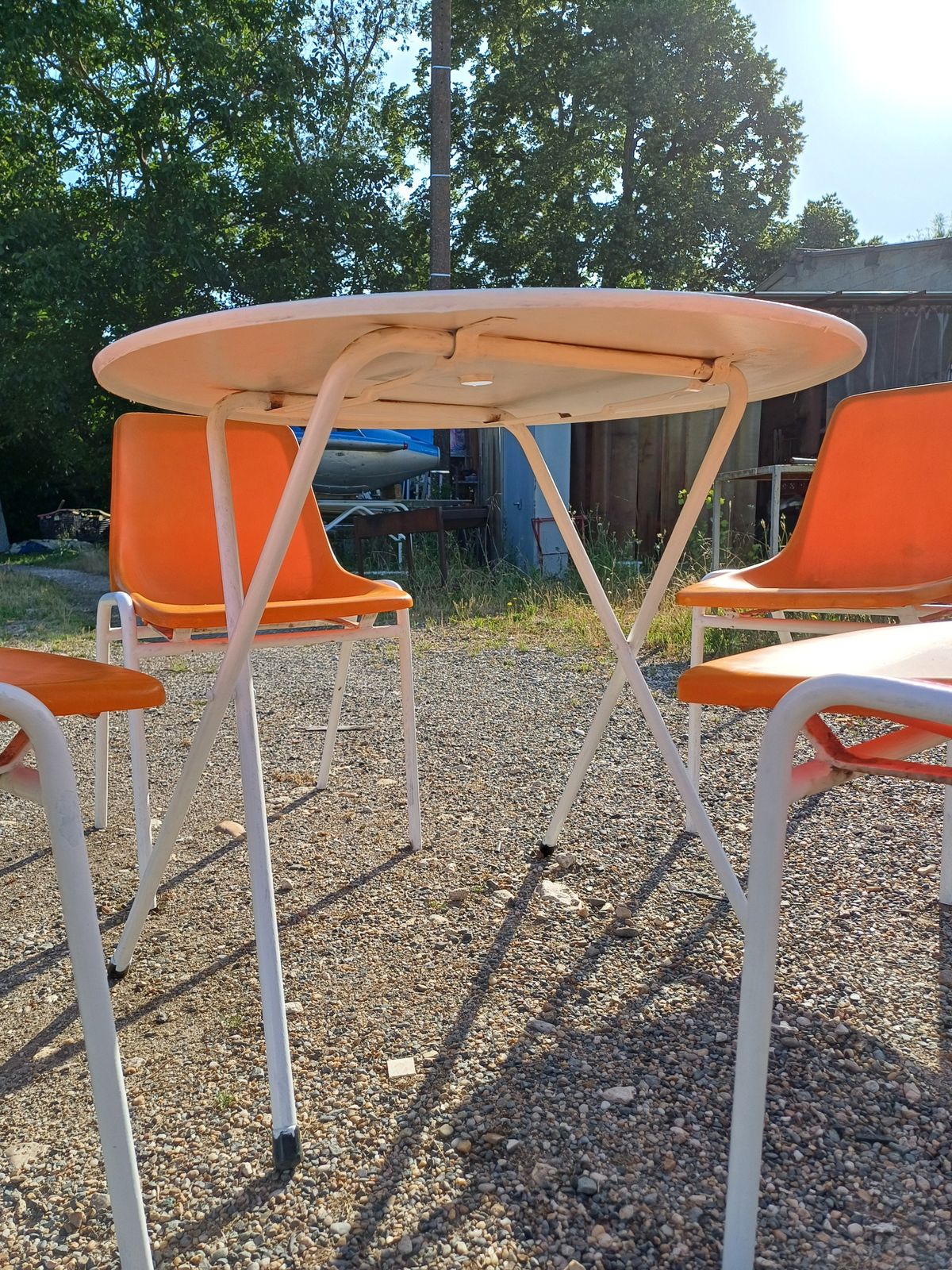 296.0 Vintage Iron And Plastic Garden Furniture photo