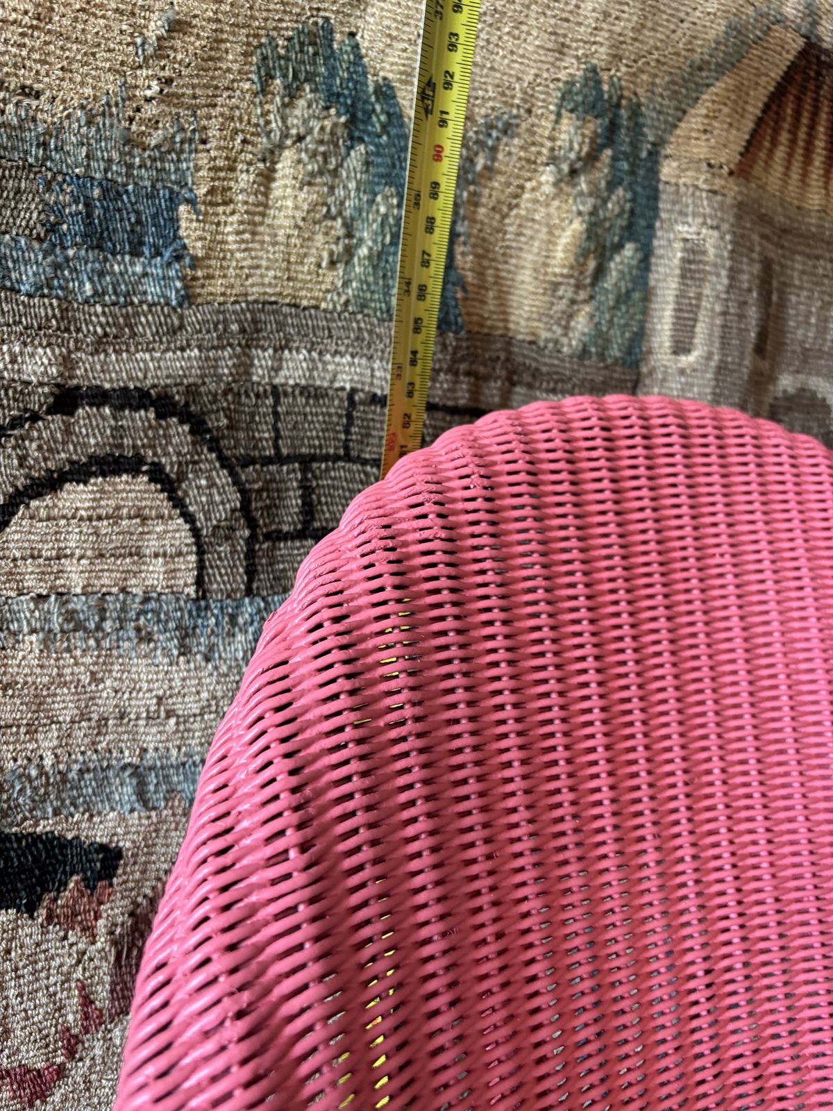 Antique Lloyd Loom Style  Pink Chair With Sprung Seat photo for sale