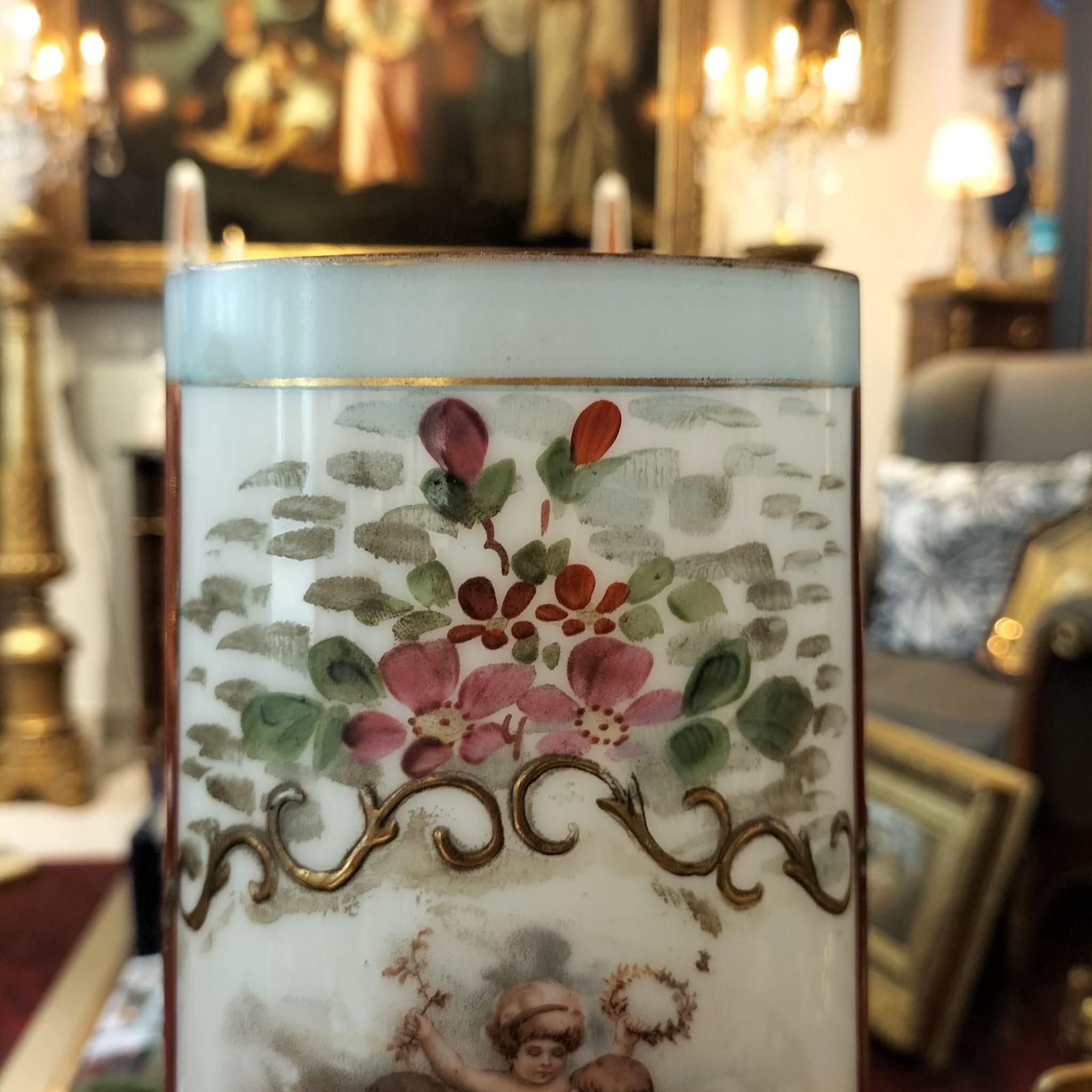 Pair Of 19th Century Vases In Opaline Glass photo furniture