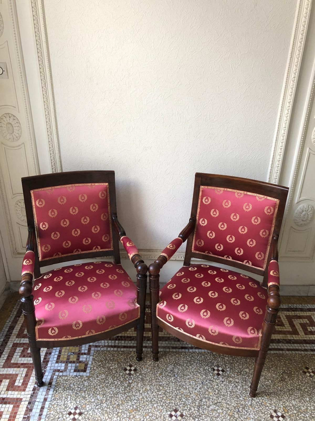 photo furniture Pair Of 19th Century Armchairs From The Empire Period