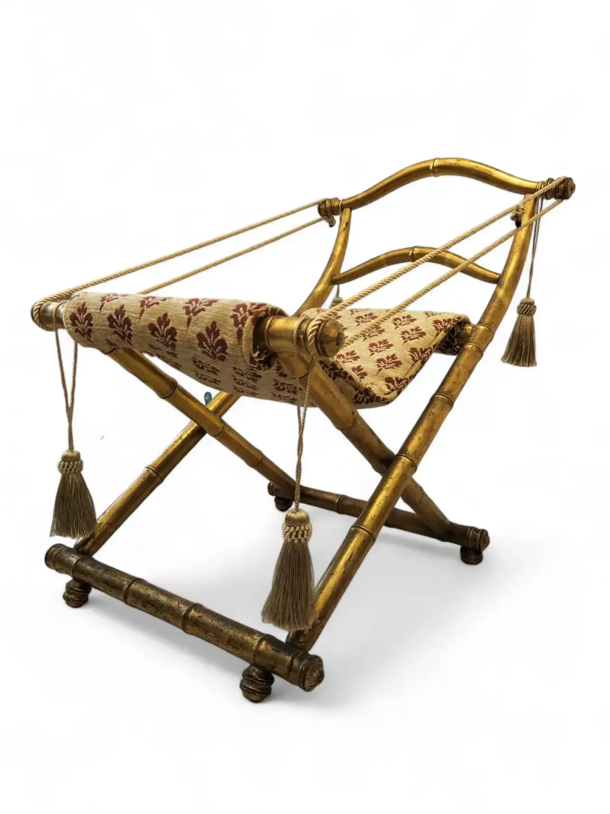 photo for sale Rare 19th Century Folding Chair In Gilt Wood, Napoleon III Period