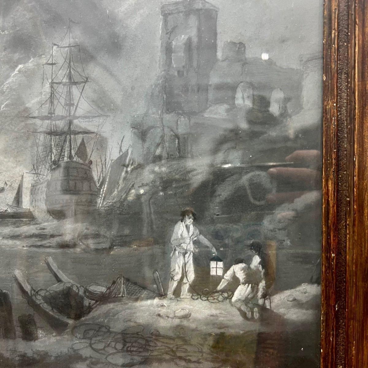 18th Century Grisaille `Moonlight`, In The Style Of Charles Lacroix De Marseille photo for sale