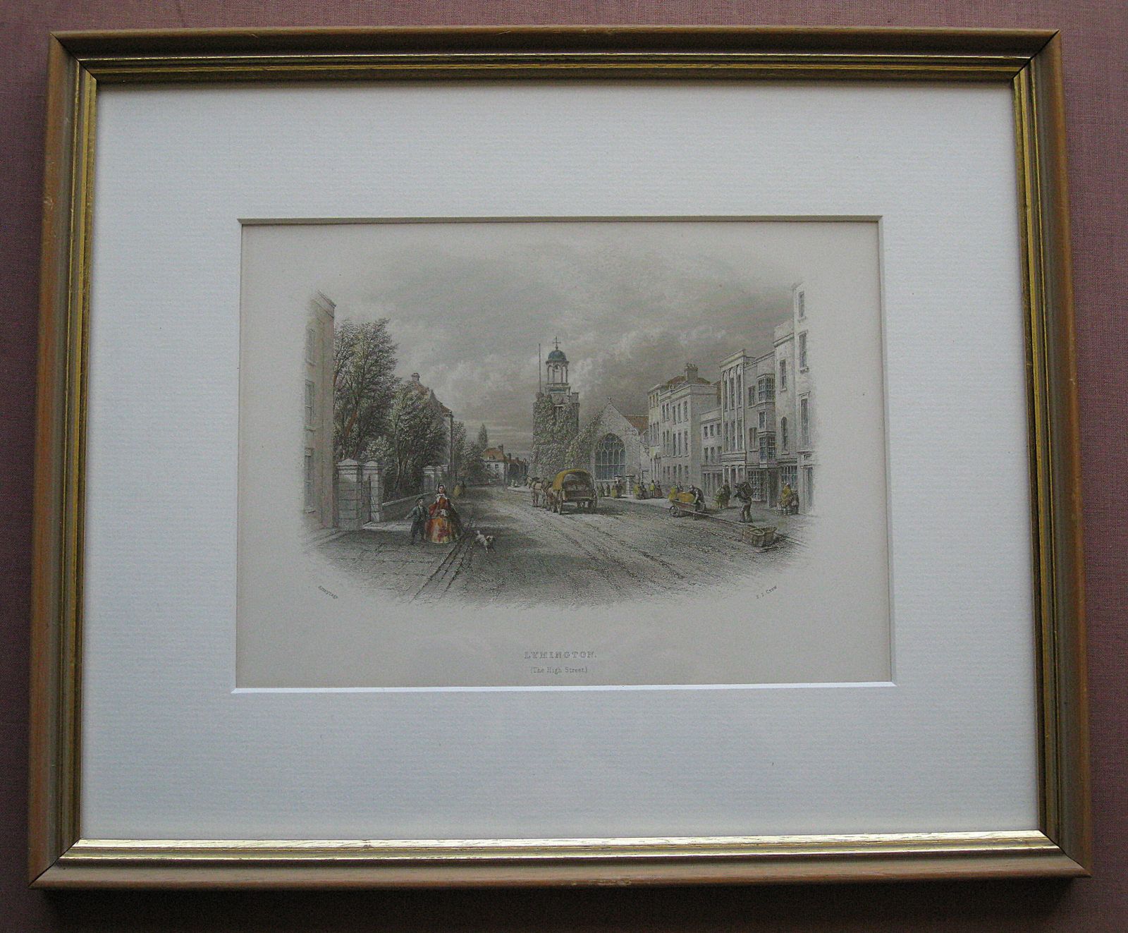 'Lymington ~ The High Street' Engraved By J J Crew After James Charles Armytage C1841